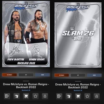Topps WWE Slam Backlash 26 REIGNS MCINTYRE Silver Dual Signature Iconic DIGITAL - Thumbnail 4