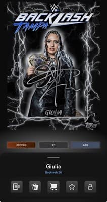 Topps WWE Slam GIULIA Backlash 26 Silver Signature Iconic DIGITAL - Thumbnail 3