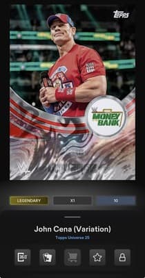 WWE Topps Slam Universe 26 JOHN CENA Red Magma Base Exclusive 10gc Digital - Thumbnail 3