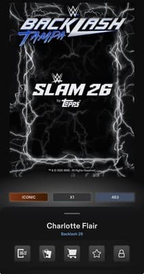 Topps WWE Slam CHARLOTTE FLAIR Backlash 26 Silver Signature Iconic DIGITAL - Thumbnail 2