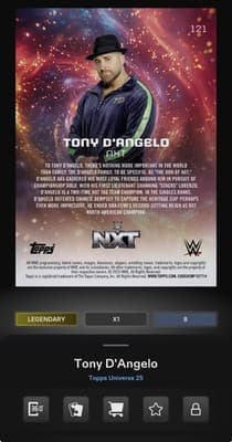 WWE Topps Slam Universe 26 TONY D’ANGELO Red Magma Base Exclusive 10gc Digital - Thumbnail 4