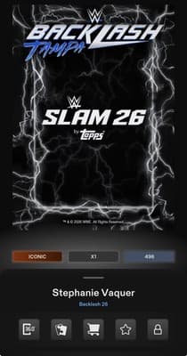 Topps WWE Slam STEPHANIE VAQUER Backlash 26 Silver Signature Iconic DIGITAL - Thumbnail 3
