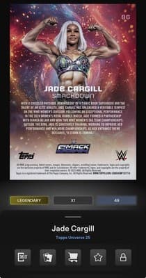 WWE Topps Slam JADE CARGILL Universe 2026 Blast Base Exclusive 50gc Digital - Thumbnail 2