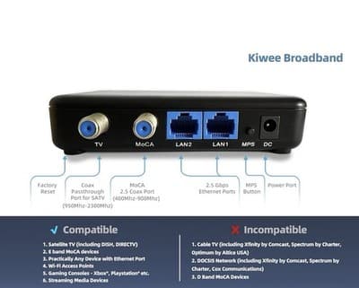 MoCa 2.5 Adapter Dual 2.5GbE Ports 2 Pack 2.5Gbps Extended E Band Satellite TV - Thumbnail 4