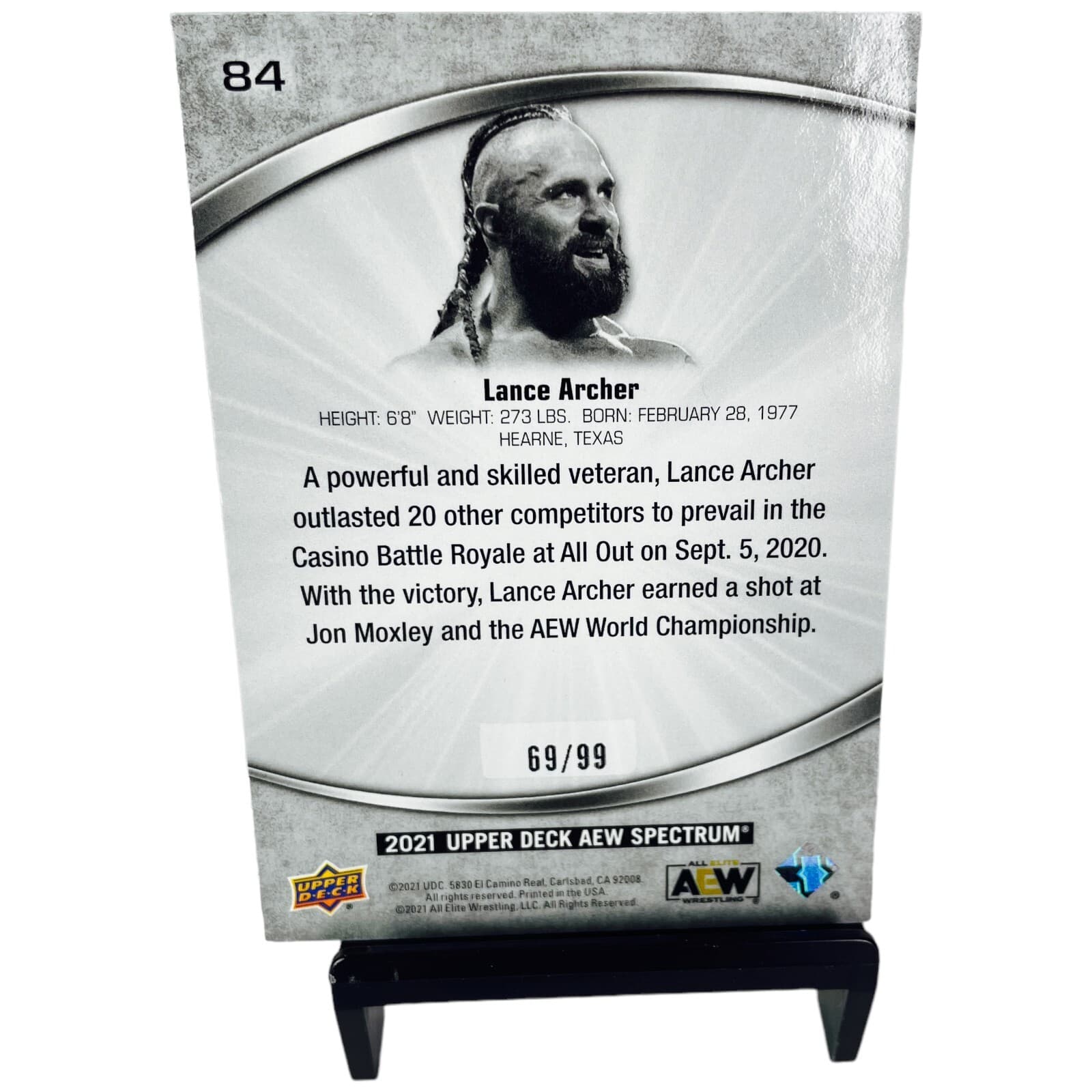 2021 Upper Deck AEW Spectrum Dark Parallel LANCE ARCHER #/99 Wrestling SP Insert - Thumbnail 7