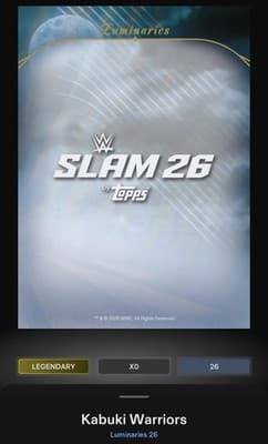 WWE Topps Slam KABUKI WARRIORS Luminaries 26 Hoard Challenge 30gc Digital - Thumbnail 4
