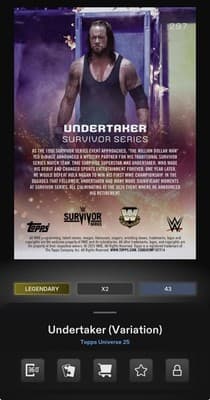 WWE Topps Slam THE UNDERTAKER Universe 2026 Legendary Blast Base 50gc Digital - Thumbnail 4