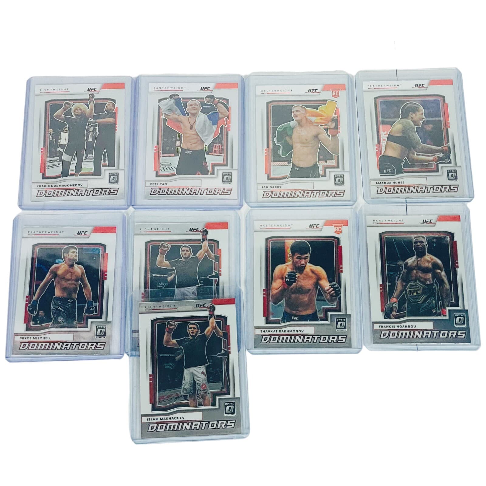 2022 Panini UFC Optic Insert Lot Of 9 Dominator MMA Trading Cards Ngannou Nunes - Image 1