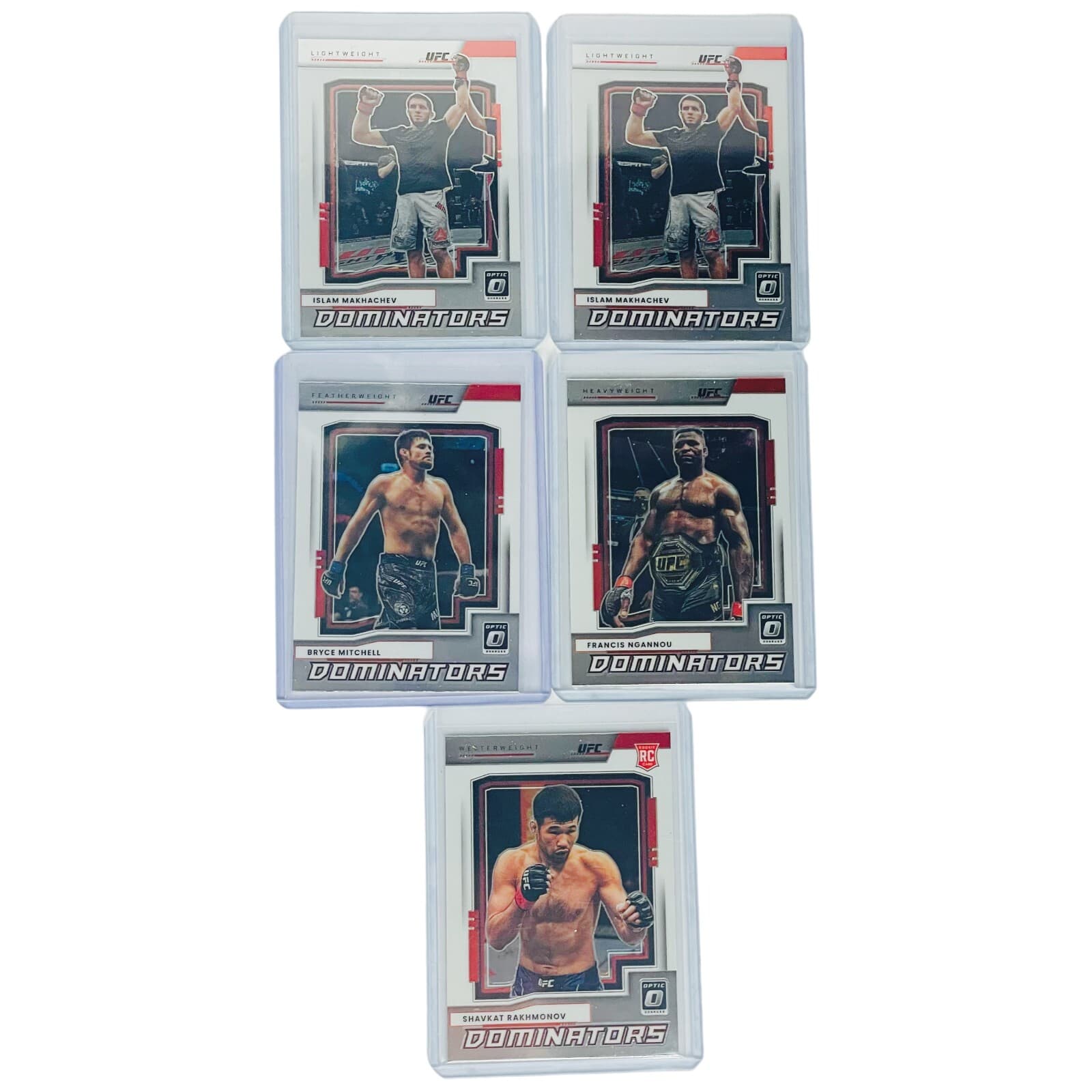 2022 Panini UFC Optic Insert Lot Of 9 Dominator MMA Trading Cards Ngannou Nunes - Thumbnail 3