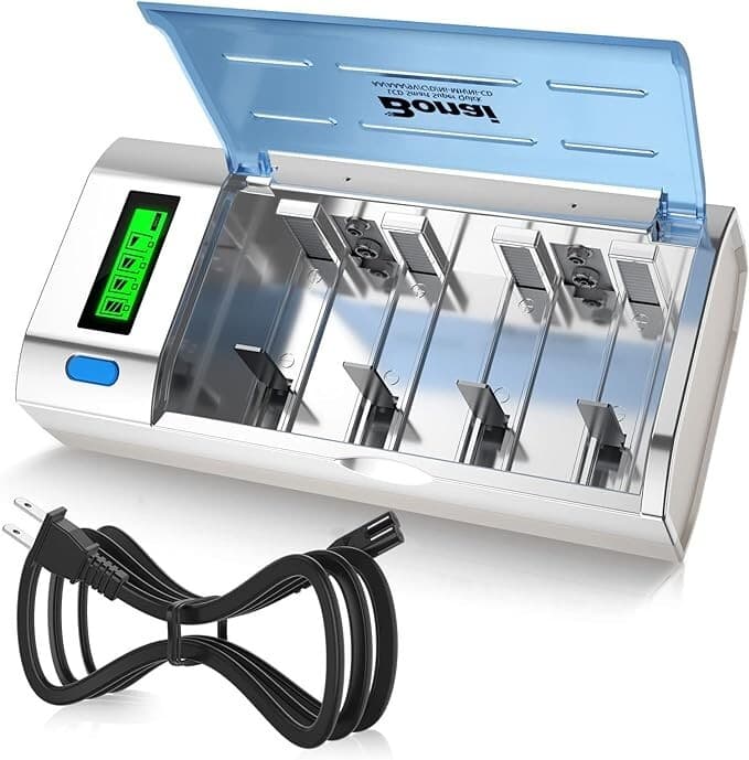 LCD Battery Charger C D AA AAA 9V NiMH NiCD Discharge Function AC Fast Charging - Thumbnail 6