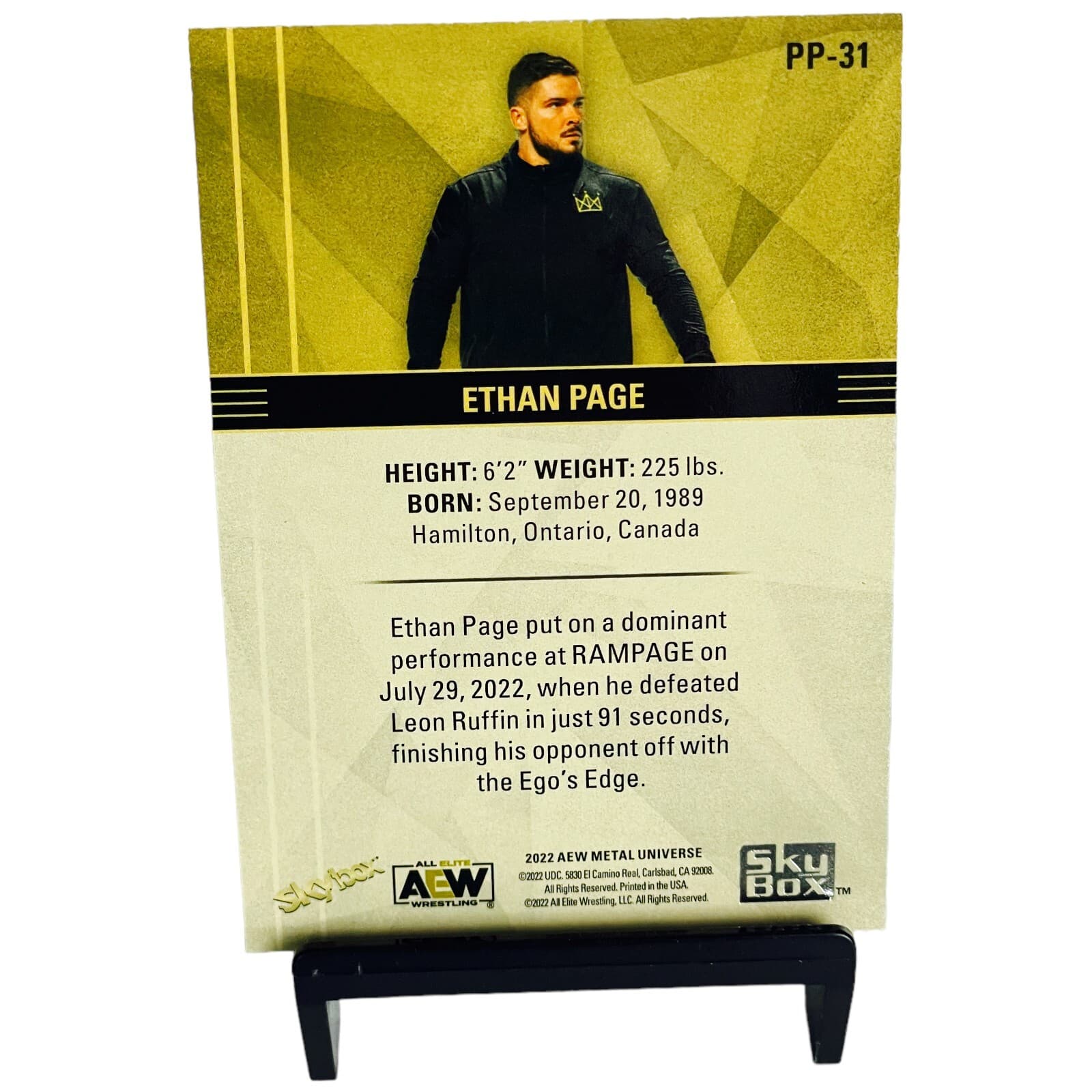 2022 AEW Metal Universe ETHAN PAGE Skybox Premium Parallel SP Insert PP-31 WWE - Thumbnail 2