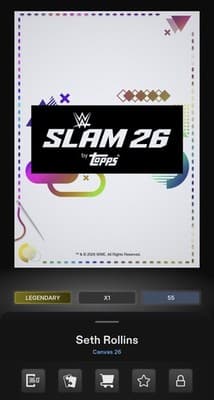 SETH ROLLINS Topps Slam WWE Canvas 26 Iridescent Signature Legendary Digital - Thumbnail 2