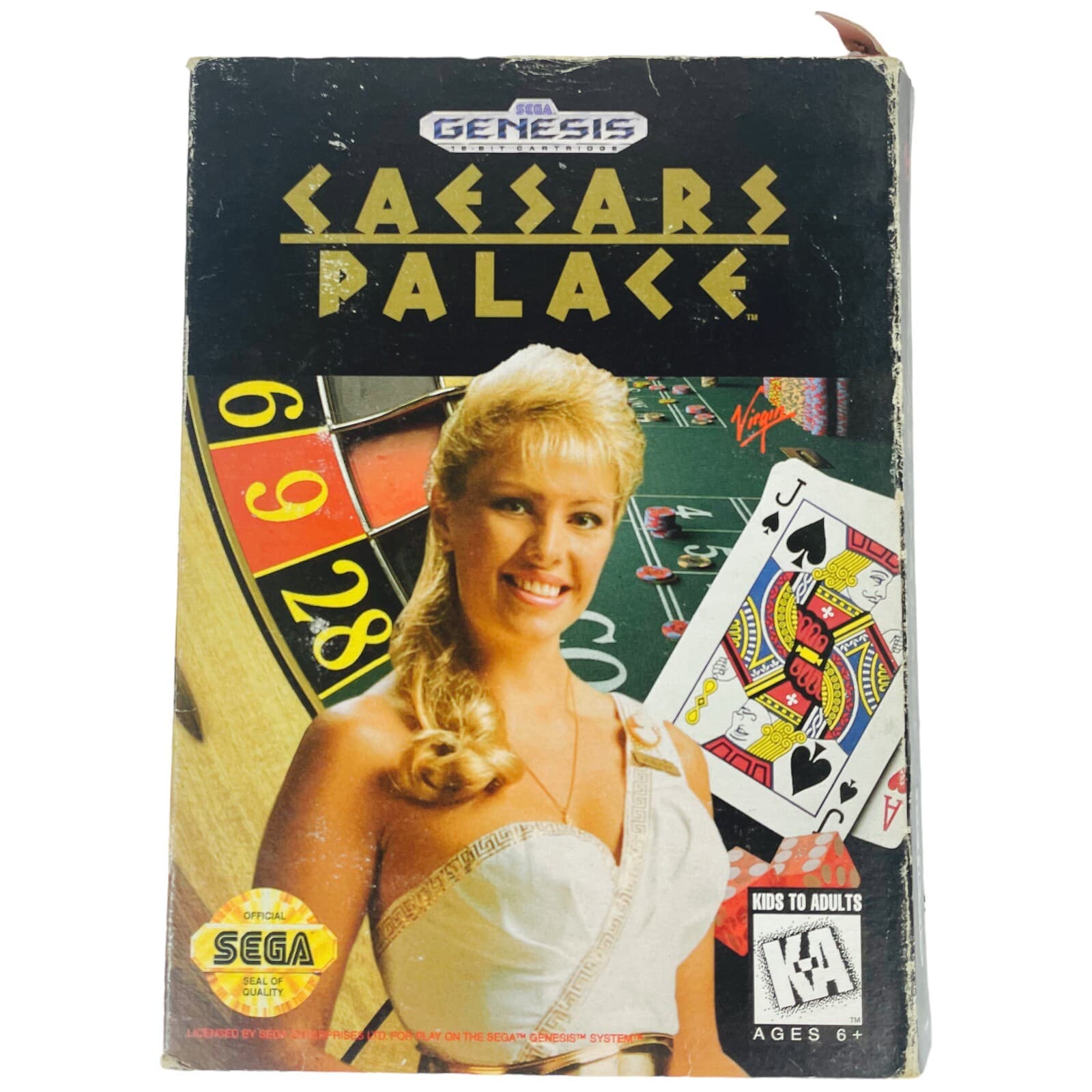 SEGA Genesis Caesars Palace Complete CIB Manual Tested Working - Thumbnail 2