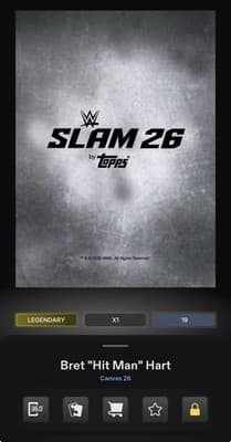 Topps Slam WWE Canvas 26 Relic Artistry BRET HITMAN HART 25cc Legendary Digital - Thumbnail 4