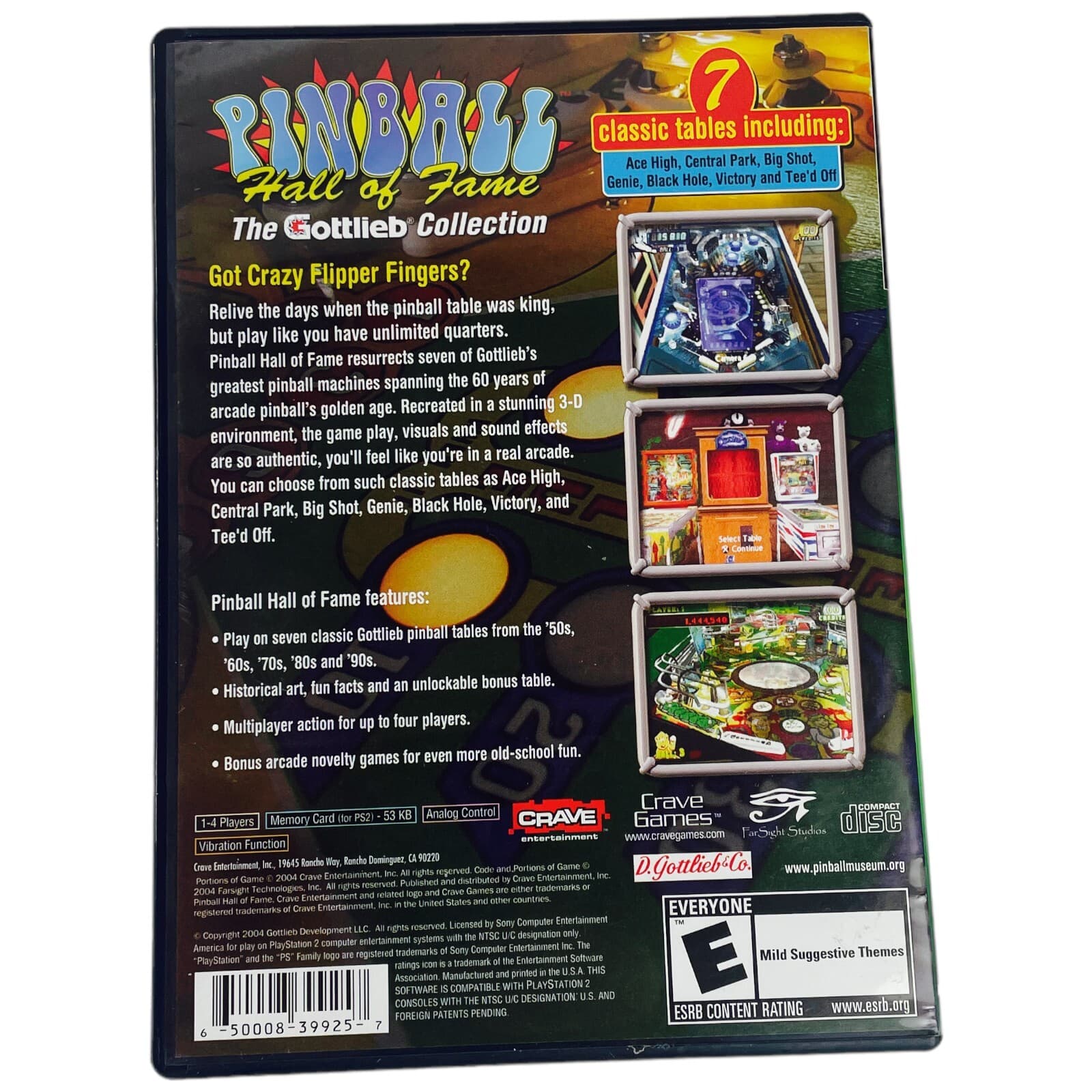 PS2 Pinball Hall Of Fame Gottlieb Collection Sony PlayStation 2 Complete CIB - Thumbnail 10