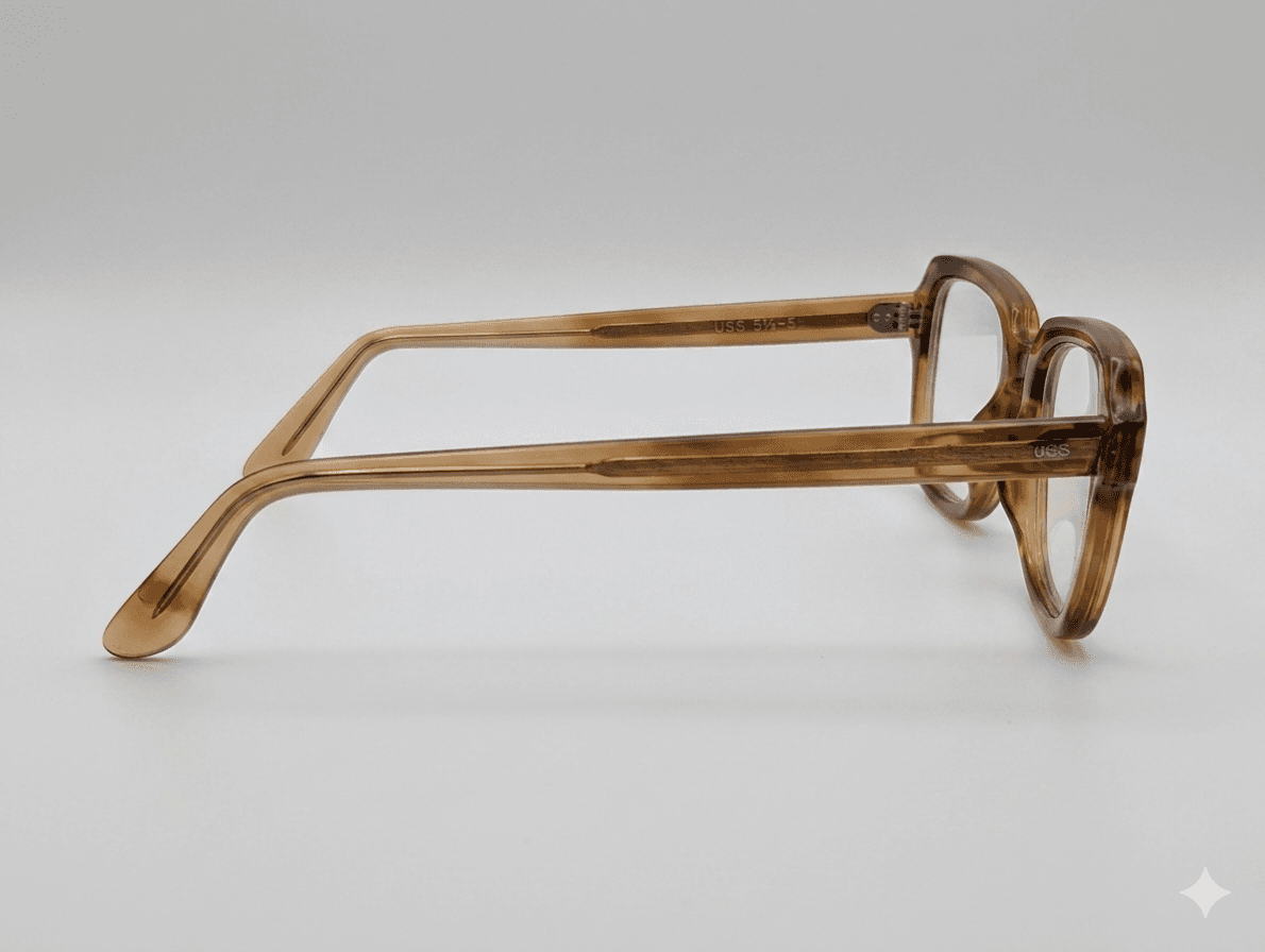 Vintage USS Ar-20 Brown Oversized Square Eyeglasses Frames Retro Optical Glasses - Thumbnail 7