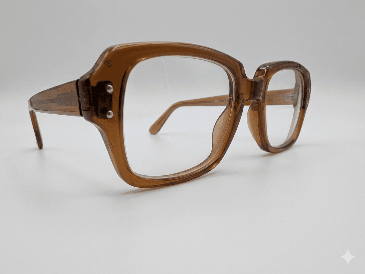 Vintage USS Ar-20 Brown Oversized Square Eyeglasses Frames Retro Optical Glasses - Thumbnail 3