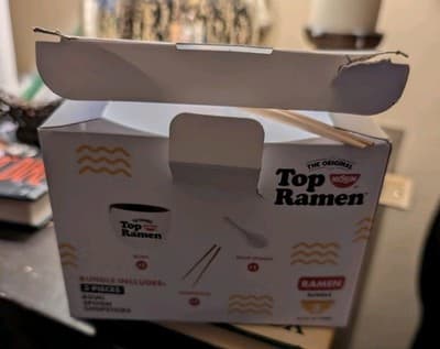Nissin Top Ramen 3-Piece Ramen Bundle - Bowl, Spoon & Chopsticks - New In Box - Thumbnail 3