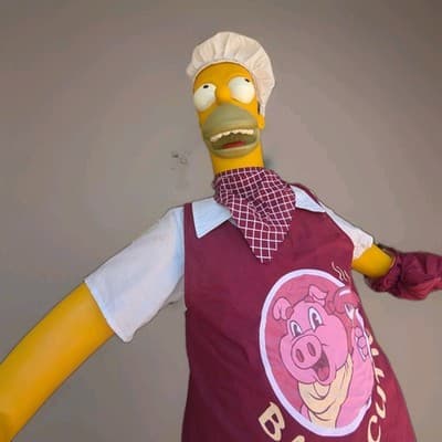 RARE! Homer Simpson "Bar-B-Cutie" Dancing BBQ Animatronic Statue - Works Great! - Thumbnail 6