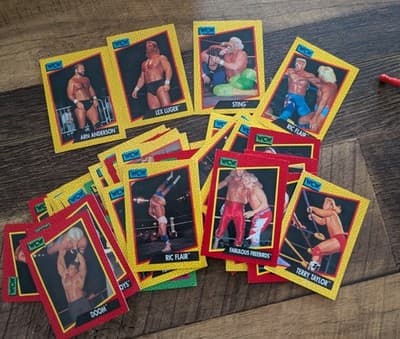 55+ 1991 WCW Impel Wrestling Trading Cards Lot - Sting, Ric Flair, Luger, Arn - Thumbnail 3