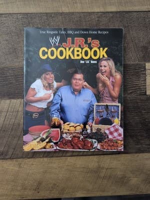 WWE J.R.'s Cookbook Jim "J.R." Ross True Ringside Tales BBQ Recipes Paperback - Image 1