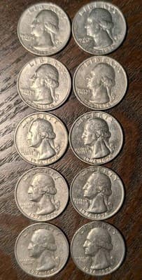 Lot of 10 - 1776-1976 Bicentennial Quarters - 2 with Filled D Mint Mark Errors - Image 1