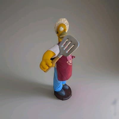 RARE! Homer Simpson "Bar-B-Cutie" Dancing BBQ Animatronic Statue - Works Great! - Thumbnail 4