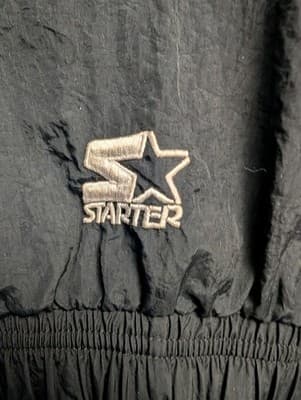 Vintage 90s Starter Black Nylon Pullover Windbreaker Jacket Size L - Thumbnail 7