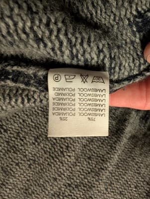 Hartford Men's XL Full Zip Lambswool Sweater Made in Spain - Mock Neck Vintage - Thumbnail 6