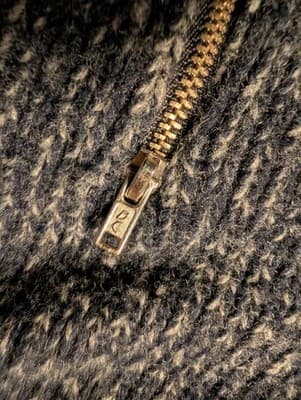 Hartford Men's XL Full Zip Lambswool Sweater Made in Spain - Mock Neck Vintage - Thumbnail 5
