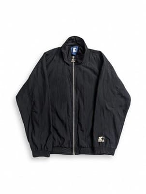 Vintage 90s Starter Black Nylon Pullover Windbreaker Jacket Size L - Thumbnail 3