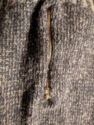 Hartford Men's XL Full Zip Lambswool Sweater Made in Spain - Mock Neck Vintage - Thumbnail 4
