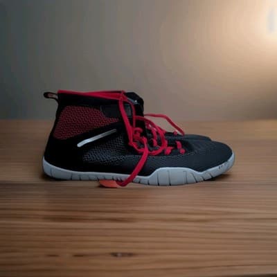 Sisttke Men's Size 12 Wrestling Shoes Black/Red High Top - Zero Drop Sole - Thumbnail 3