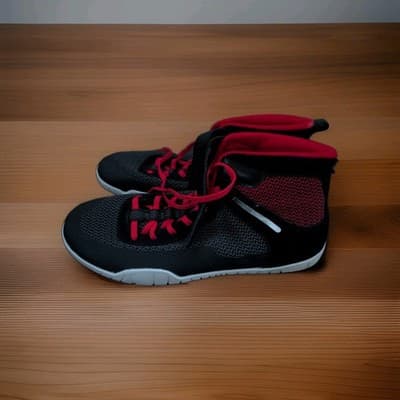 Sisttke Men's Size 12 Wrestling Shoes Black/Red High Top - Zero Drop Sole - Image 1