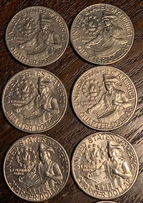 Lot of 10 - 1776-1976 Bicentennial Quarters - 2 with Filled D Mint Mark Errors - Thumbnail 6