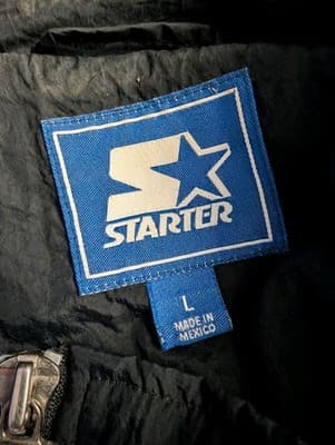 Vintage 90s Starter Black Nylon Pullover Windbreaker Jacket Size L - Thumbnail 6