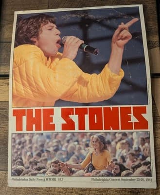 Vintage 1981 Rolling Stones JFK Stadium Philly Concert Poster Daily News WMMR - Image 1