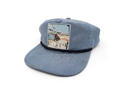 Ralph Steadman Hunter S. Thompson Blotter Art Patch on Blue Corduroy Hat - Thumbnail 2