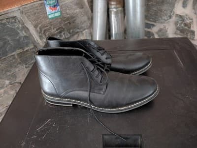 Steve Madden Overring Men's Black Chukka Boots Size 12 Leather Shoes - Thumbnail 3