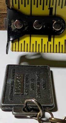 Vintage "KEY REGISTRATION" Metal Key Fob Tag w/ Chain - Nashville TN - Thumbnail 4