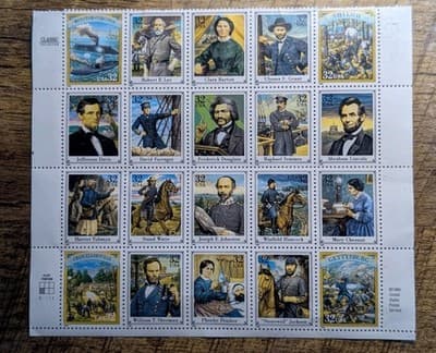 1995 Civil War 32¢ Stamp Sheet of 20 Scott #2975 MNH Plate S1111 Complete Pane - Image 1