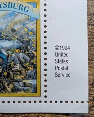 1995 Civil War 32¢ Stamp Sheet of 20 Scott #2975 MNH Plate S1111 Complete Pane - Thumbnail 2