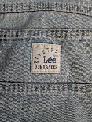 Vintage Lee Riveted Dungarees Custom Tie-Dye Distressed Wide Leg Flare Jeans - Thumbnail 8