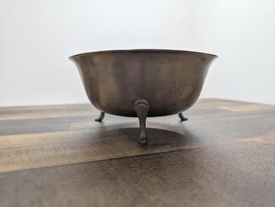 Vintage Stieff Pewter 3-Footed Bowl P 64-19 ATC Marked 7.5" Diameter - Image 1