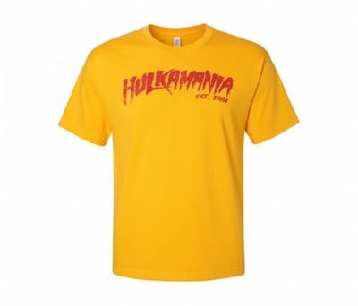 Hulkamania T-Shirt 2XL Yellow Distressed Logo Bella + Canvas Vntg Style - Image 1