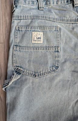 Vintage Lee Riveted Dungarees Custom Tie-Dye Distressed Wide Leg Flare Jeans - Thumbnail 7