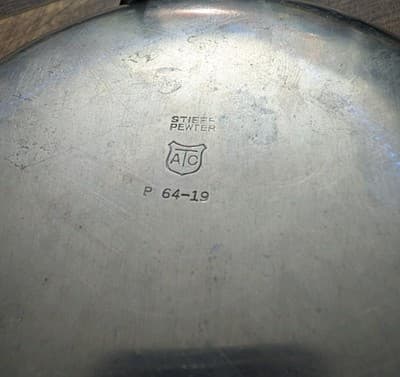 Vintage Stieff Pewter 3-Footed Bowl P 64-19 ATC Marked 7.5" Diameter - Thumbnail 6