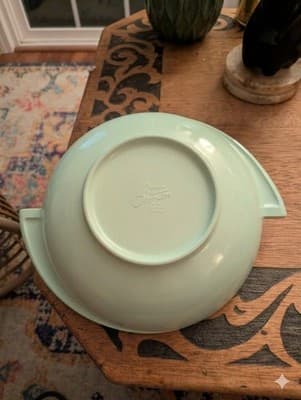 Vintage Boontonware Melmac Winged Vegetable Bowl 604-10 Seafoam Green MCM USA - Thumbnail 4