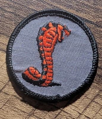 Vintage Shelby Cobra Racing Patch - Orange & Grey - Ford Mustang Shelby GT500 - Image 1