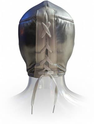 Silver Lucha Libre Wrestling Mask – Adult Size with Lace-Up Back – Luchador Mask - Thumbnail 3